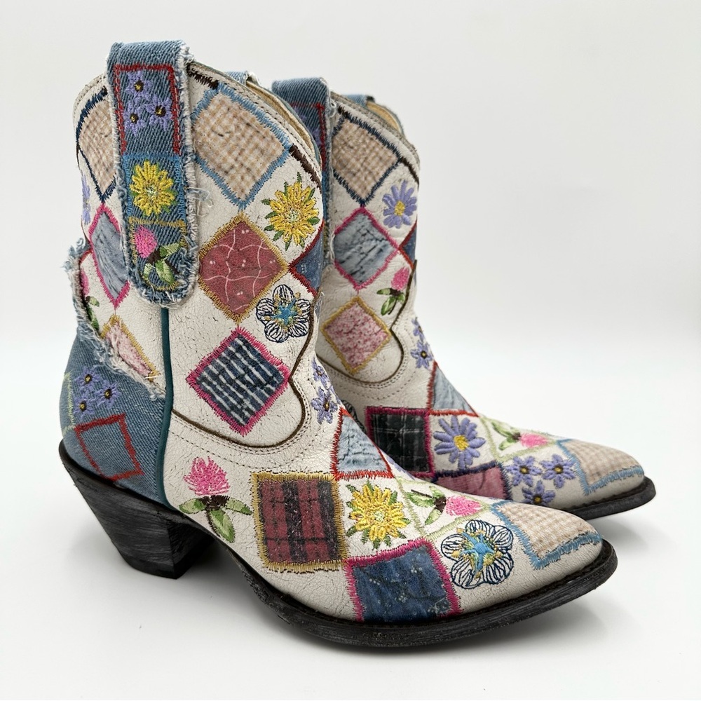 Old Gringo Yippee Ki Yay by Heirloom Short Embroidered Patchwork Ankle Booties
